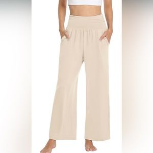 TARSE Wide Leg Pants Loose Yoga Sweatpants Comfy Lounge Flowy Pants Pockets